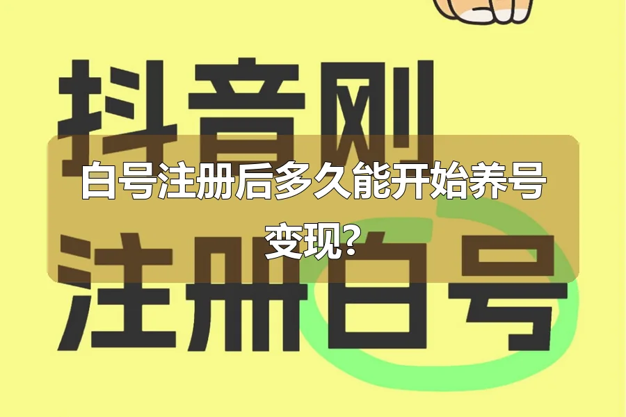 白号注册后多久能开始养号变现?